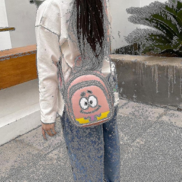 Kawaii Star SvampeBob Firkant Patrick Skuldertaske Tekstur Mode Mobiltelefontaske Cute Childre_s[HK] Pink