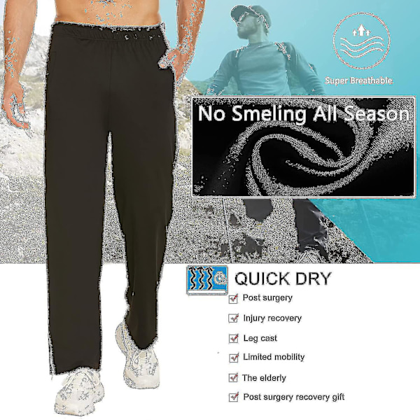\"Träningsbyxor för män med fullängdsdragkedja, joggingbyxor, tear-off byxor, fritidsbyxor, lösa, avslappnade sportkläder med ficka W[HK] M