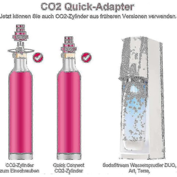 Quick Connect Co2 Adapter Kompatibel Sodastream Vandspreder Duo Art, Terra, Tr21-4 Jnnjv[HK]