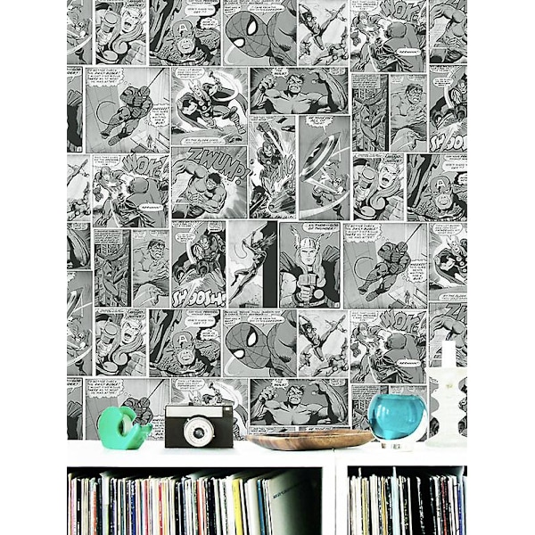 Comic Strip Tapet Svart og Hvit Muriva 159502[HK]