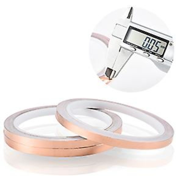HK kobberfolietape, kobberfolietape til farvet glas, Emi-afskærmning, elektriske reparationer 6,4 mm*10 m