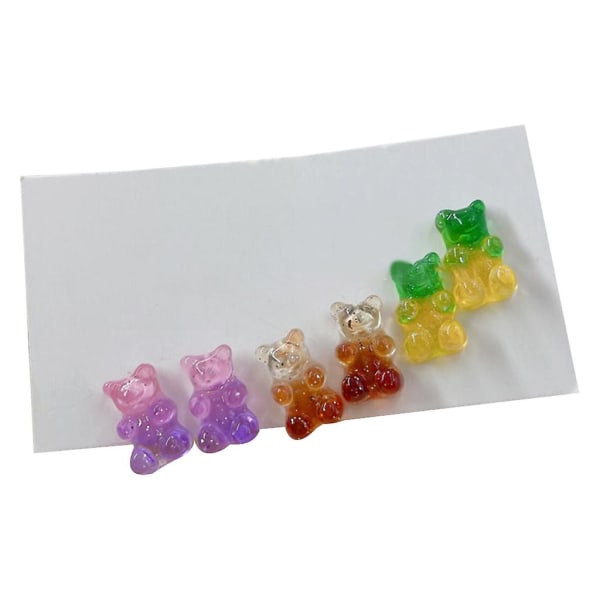 Miniature Gummy Bear øreringe Farverige dyredesign ørestikker øreringe dekorationer