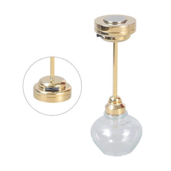 Lysekrone Model Soveværelse Loftslampe Miniature Møbelmodel Tilbehør Rollespil Indretning Belysning Legetøj Guld[HK] Black