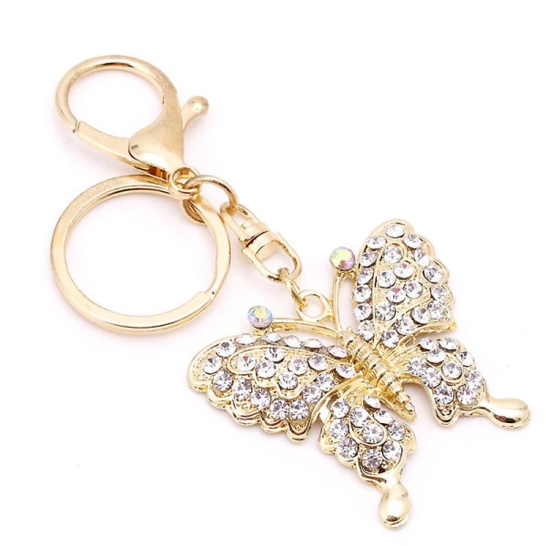Mode charm nyckelring för strass metall för fjäril nyckelring hängande handväska
