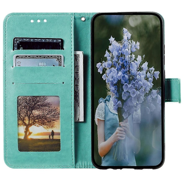 Plånboksfodral Mandala Blommönster PU Läder Telefonskal för Samsung Galaxy A35 5G [HK] Green