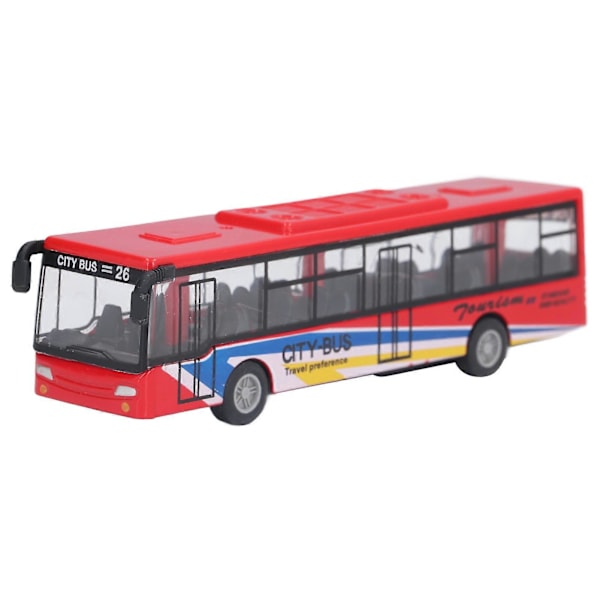 Bussimalli Lelu Alloy Punainen Elävä Pieni Kannettava Bussimalli Autokoriste Lahja Yli 3-vuotiaille[HK]