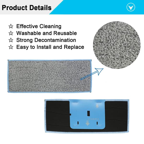 Vaskbare moppepuder til iRobot Braava Jet m6/6012/6110/6112 - 8-pak, grå[HK]