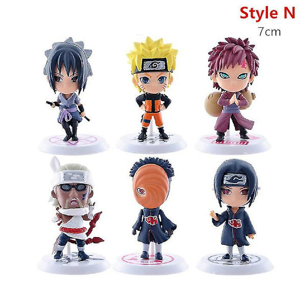 6 st/set Schack Naruto Sakura Actionfigurer Uchiha Gaara Kakashi Modell Pvc Anime Figurer För Dekoration Samling Present Leksaker[HK] style N opp bag