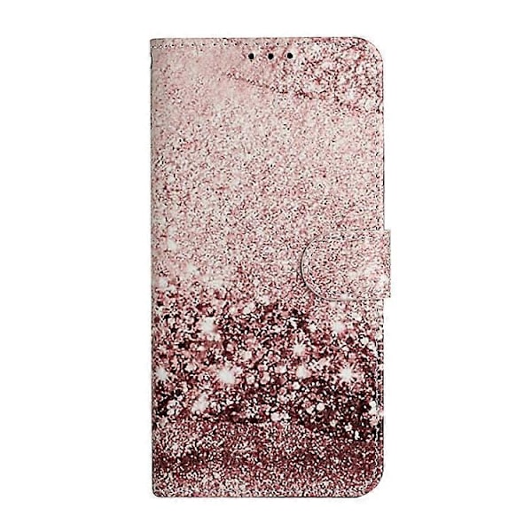 Huawei Y6p -puhelimelle värillinen marmorikuvioinen vaakasuuntainen PU-nahkainen suojakotelo [HK] Rose Gold
