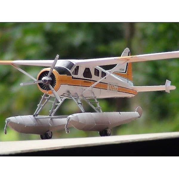 För DIY 1:32 45cm DHC 2 Beaver Sjöflygplan Montera Handarbete 3D Pussel Spel Leksak för Barn|flygplan Papper Mo[HK]