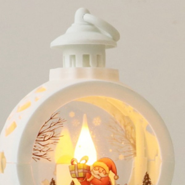 LED stearinlys i rund retro stil - liten glassplast LED-element julelysdekorasjon for hjemmet [HK] Father Christmas