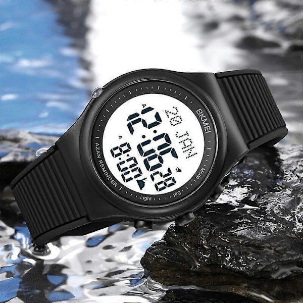 Skmei 1981 Klokke for Bønn med Qibla Kompass Adhan Alarm Hijri Islamsk Armbåndsur reloj hombre Baklys Muslim Azan Herreklokker[HK] color 4