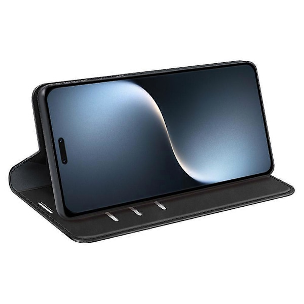 För Honor Magic7 Pro 5G Fodral Skin-Touch Läder Plånbok Telefonfodral [HK] Black