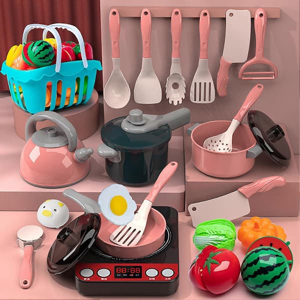 Kjøkkenutstyr for barn, lekesett for matlaging, gave til gutter, jenter, småbarn 3+[HK] 28pcs