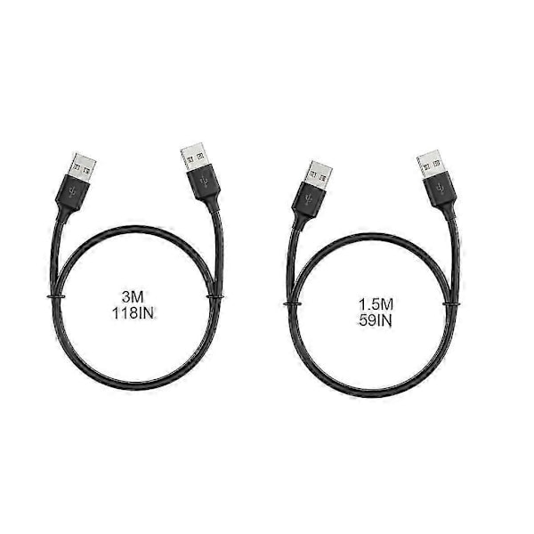 Kulutusta kestävä USB A uros-uros -kaapeli USB-johto / Kaksois-USB-johto, ei viivettä [HK] 1.5m