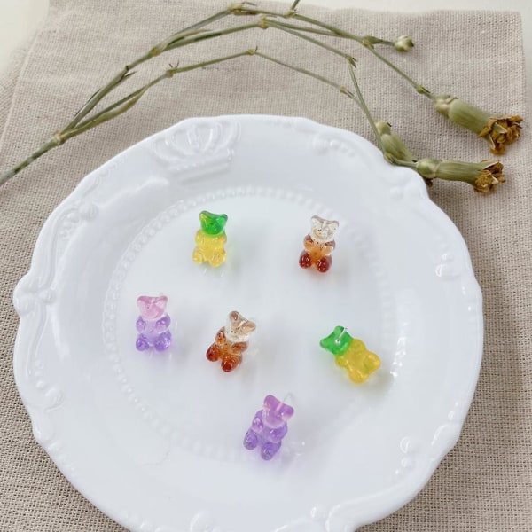 Miniatyyri kumikarhukorvakorut värikkäät eläinkuvioidut korvakorukoristeet