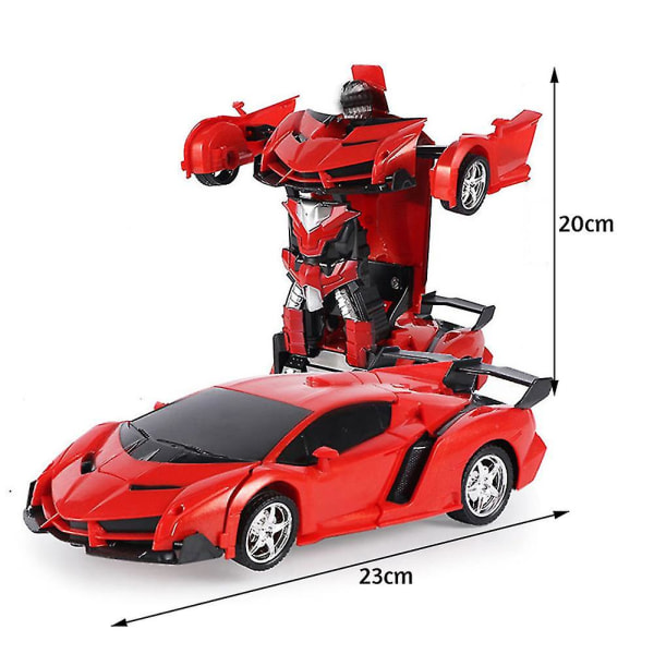 Bilrobot Transformer Leksak Med Fjärrkontroll Hållbar Lätt Bil Leksak Present Till Barnens Dag[HK] Red