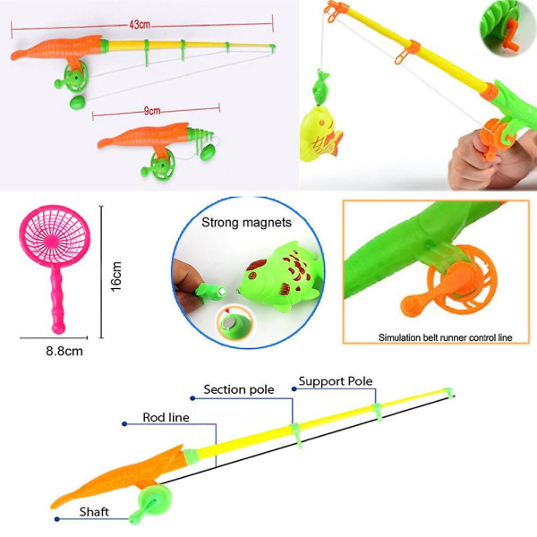 39 kpl / set muovinen kalastuslelu magneettinen lasten oppimisopetuspelipaketti lahja[HK]