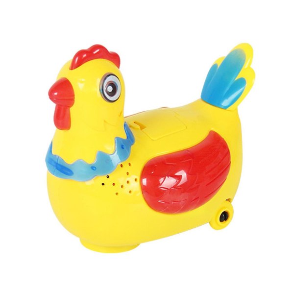Læggende høne børnelegetøj gåmusik med let dyrerobotlegetøj, gul[HK]