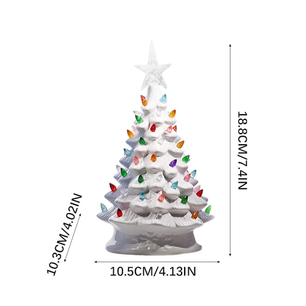 Keramisk juletre julepynt LED-dekorasjon keramisk bordpynt til jul [HK] B