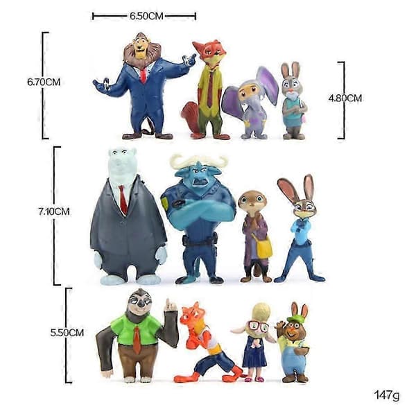 12 stk. Zootopia Nick Wilde Judy Hopps figurlegetøj [HK]