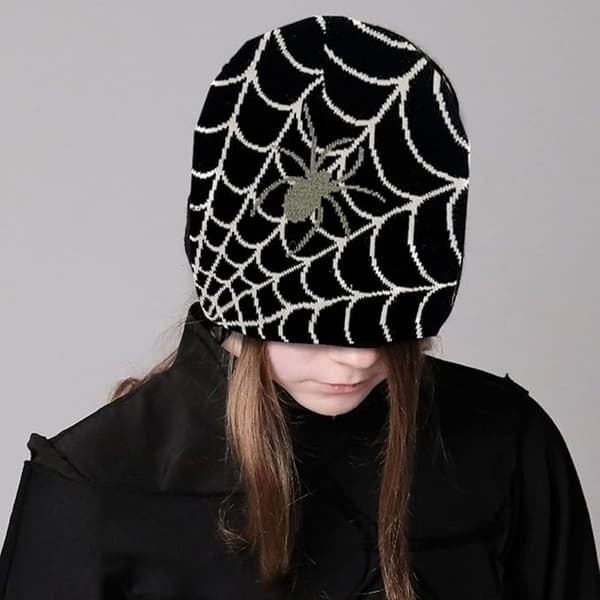 Vintervärme Akrylstickad Mössa för Kvinnor Män[HK] black white