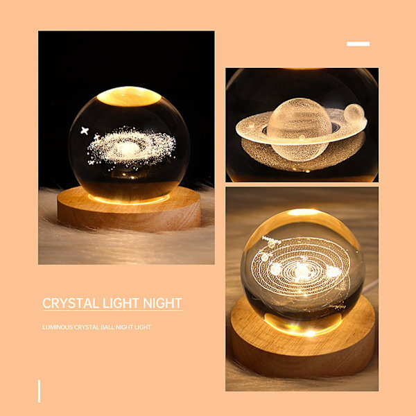 LED Krystal Bordlampe USB 3D Måne Galaxy Globe Natlampe Børn Julepynt Gave[hk] ferris wheel