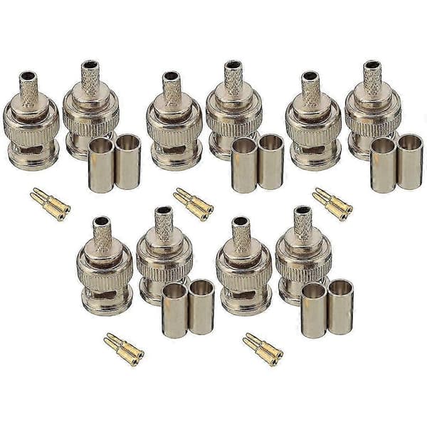 10 uppsättningar 3-delade BNC hane RG58 plugg crimpkontakter[HK]