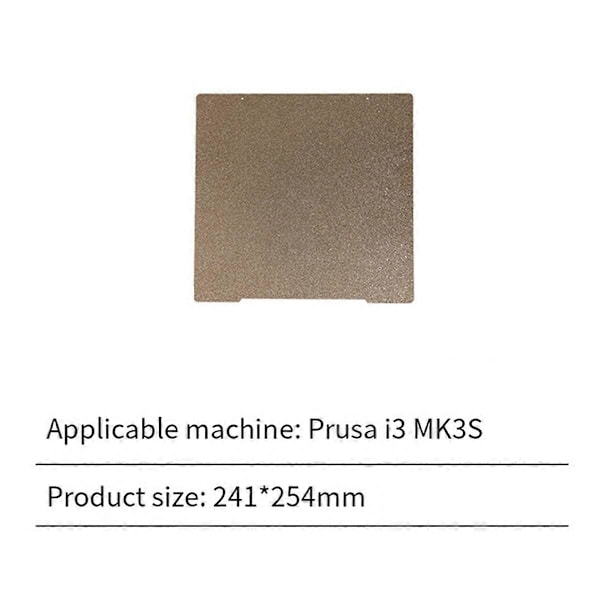 Byggplatta PEI-ark 241x254MM Dubbelsidig Fjäderstålplåt för Prusa I3 MK3/MK3S/MK4 3D-skrivartillbehör[HK] Gold