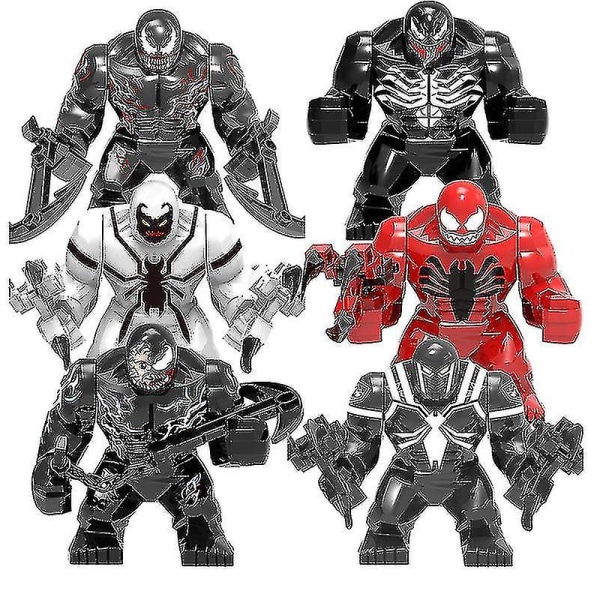 6 stk. Venom Big Minifigures Byggesæt Legetøj Sæt Actionfigurer Høj Kvalitet[HK]