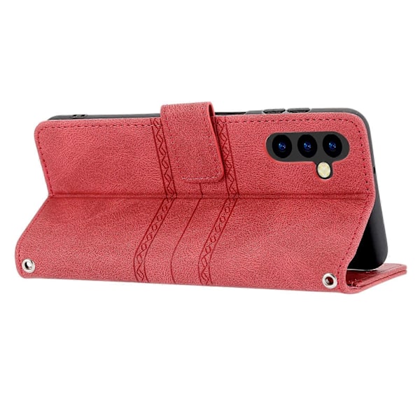 Präglat Läderfodral För Samsung Galaxy A34 5G[HK] Red