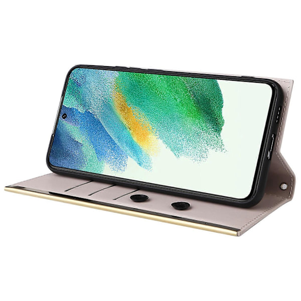 Samsung Galaxy S21 FE 5G Nahkakotelo Imu Kupilla 3 Korttipaikkaa Puhelinkuori [HK] Style D Multicolor