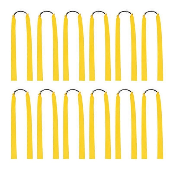 12 stk. Gummistrikker for sprettert, bredere flate spretterstrikker, elastiske bånd for jakt [HK] yellow