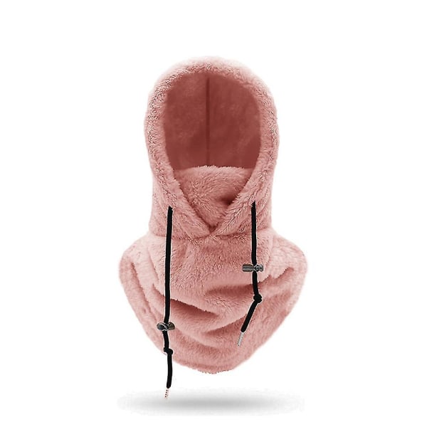 Sherpa Hood Ski Mask Vinter Balaclava Kallt väder Vindtät Justerbar Varm Huva Cover Hat Cap Scarf[HK] Pink
