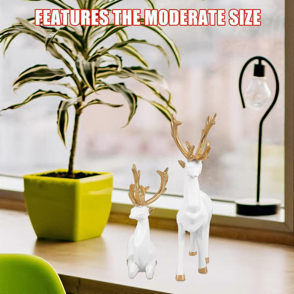 Jule-elgfigur Reinsdyrdekor for dekorasjon 2 stk. Ferie statue[HK]