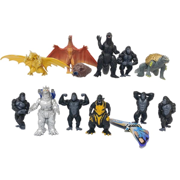 13 stk Godzilla vs Kong tegneseriefigur legetøj Kreativ simulering dyrepynt[HK] A Set Of 13