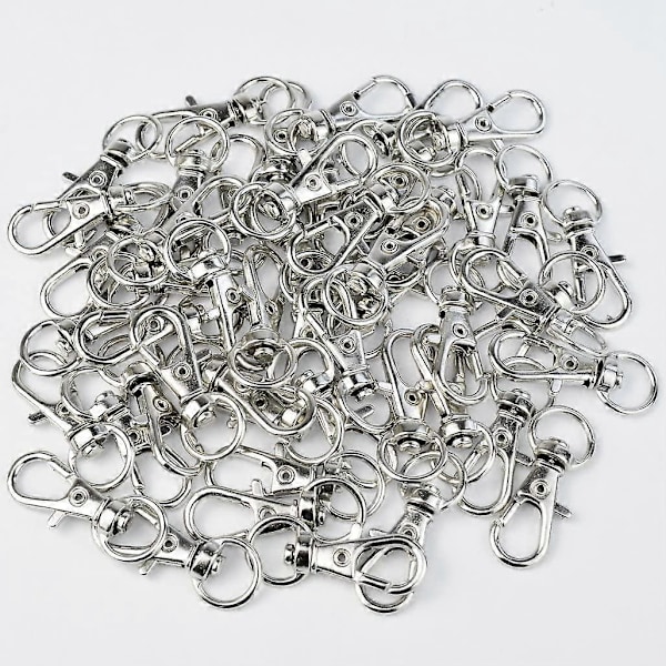 50 st Vridbara Lås Snodd, Metall Vridbar Snodd Snäpp Hummerlås [HK] Silver