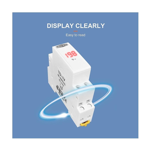 Din Rail enfase spenningsmåler AC 40-500v modulært voltmeter Måler Indikator Led Digital Displ([HK])