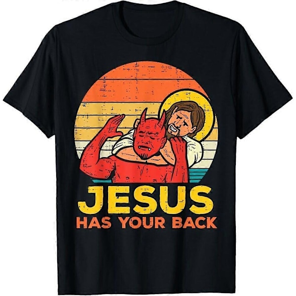 Jeesus tukee sinua Jiu Jitsu Retro Christian T-paita Koot S-3XL TT421[HK] S