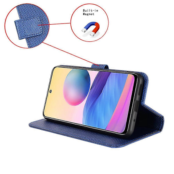 Til ZTE nubia Red Magic 8 Pro+ 5G / Red Magic 8 Pro 5G Diamanttekstur PU Læder Stand Cover Shell Flip Wallet Telefonetui[HK] Blue
