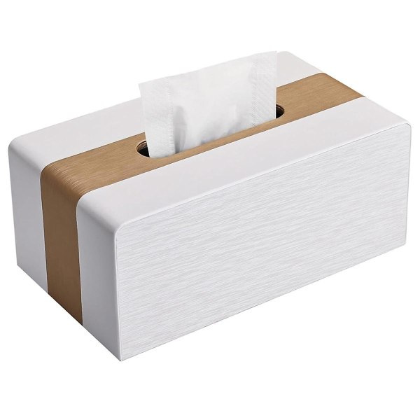 Issue Box Cover, Pu Läder Tissue Box Covers Rektangulär vävnadshållare för hem/kontor/bil dekoration([HK])