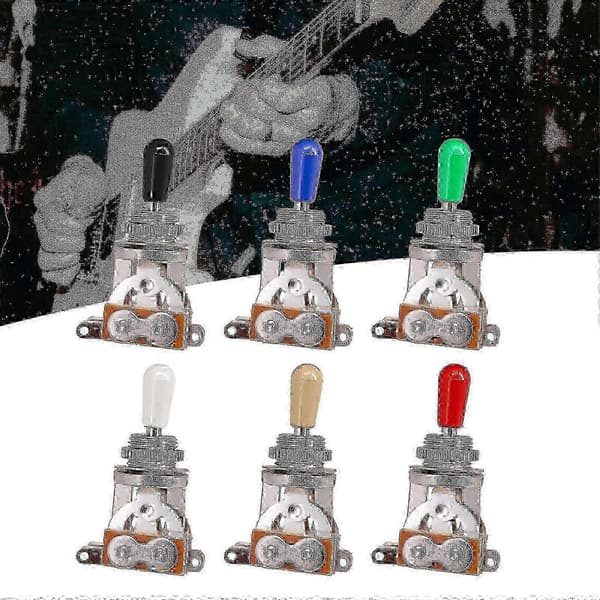 Elektrisk Guitar 3-vejs vippekontakt udskiftning - Hvid Pickup Selector Switch med Tip Cap, Guitar Dele Tilbehør[HK] White