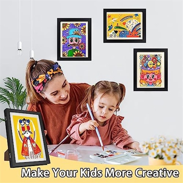 Lasten taidekehykset, 8,5 x 11 edessä avautuvat vaihdettavat lasten kuvituskehykset, vaaka- ja pystysuuntainen taide D([HK])