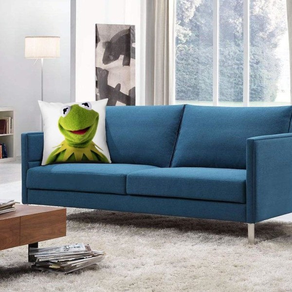 Kermit Frosken Putetrekk - Pop Art - Lerret Putetrekk Enkelt - Uten Fyll - 45x45cm (Bare Trekk) -s822[HkkK] 45x45cm