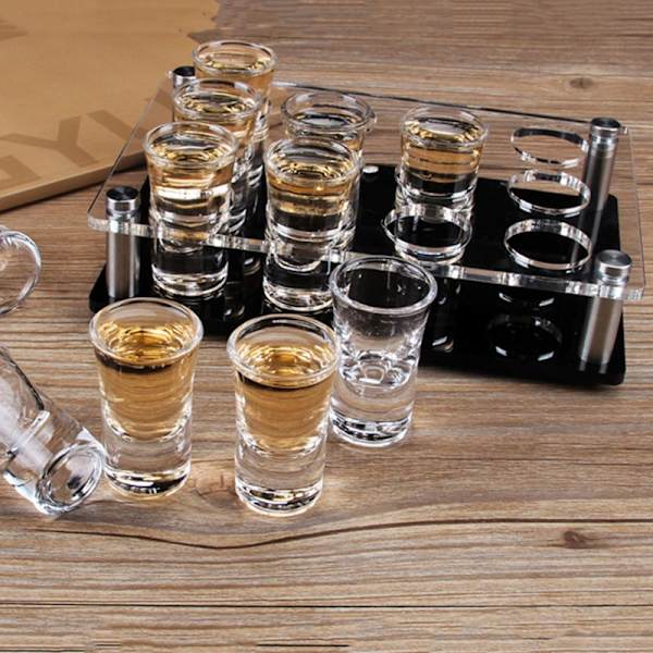 Vinglas-holder med høj stabilitet, transparent, letvægts, firkantet, tung bund, shotglas-holder til bar [HK] C