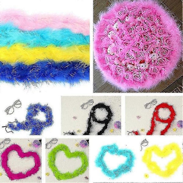 2m Fjäderboa Rem Fluffig Hantverk Kostym Möhippa Utklädnad Bröllop Maskeradfest [HK] White