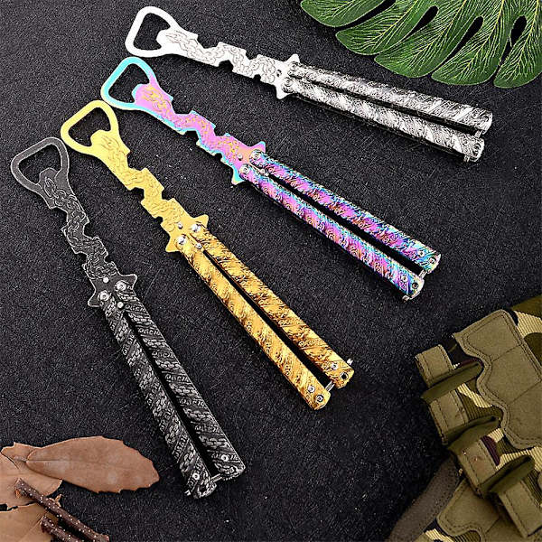 HK  sysy Game Chain Butterfly Træning Multifunktionel Folding Chain Flaskeåbner Praksis Kaste anc