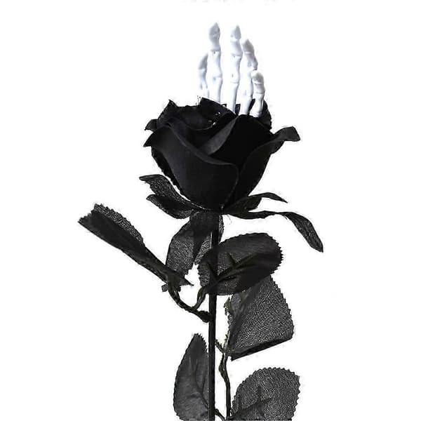 Halloween Roseblomst med Håndknogle til Halloweenfest Spøgelseshusindretning[HK] A