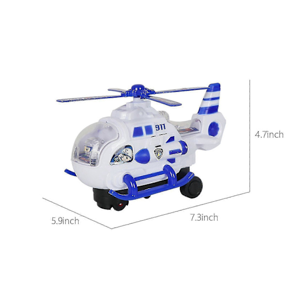 Helikopterleksak, Helikopter med 4D Fantastiska Realistiska Ljus och Ljud, Automatisk Bump Go Leksak för Barn Pojkar Flickor, Födelsedag eller Julgåva[HK] B