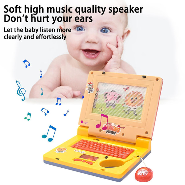 Bærbar datamaskin for barn Pedagogisk læringsdatamaskin for barn i alderen 3+, lydeffekter og musikk Jenter Leketøy som bærbar[HK] Pink